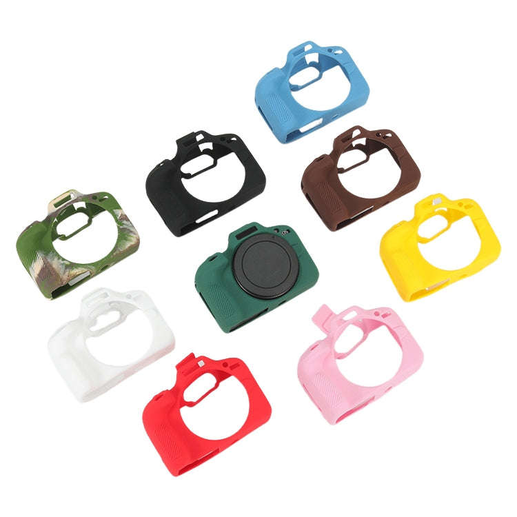 For Canon EOS R100 Litchi Texture Soft Silicone Protective Case(Green)