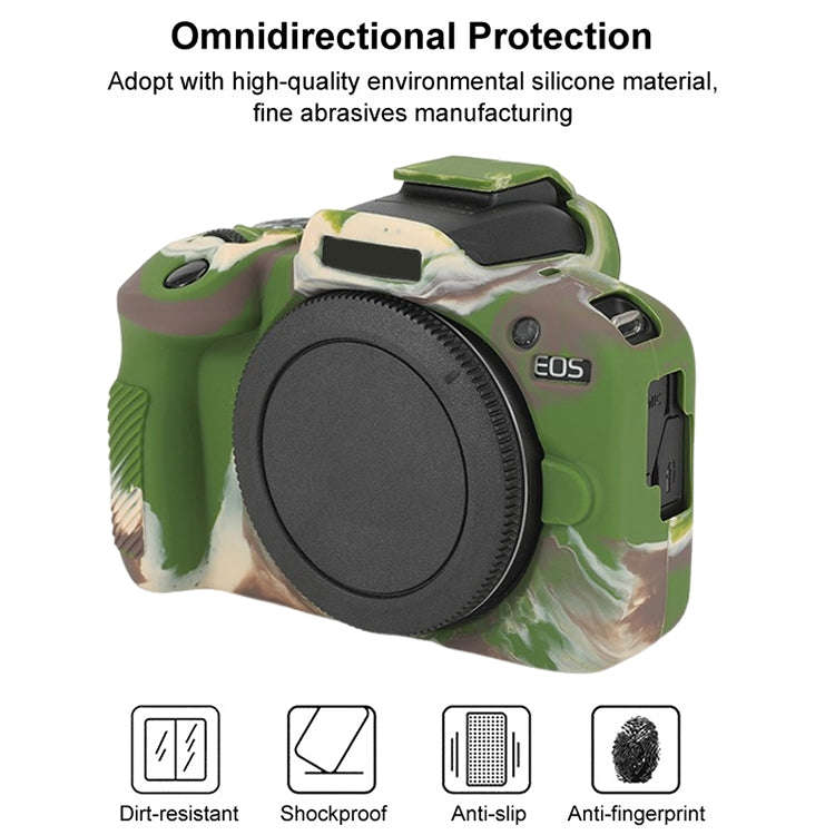 For Canon EOS R100 Glossy Soft Silicone Protective Case(Camouflage)