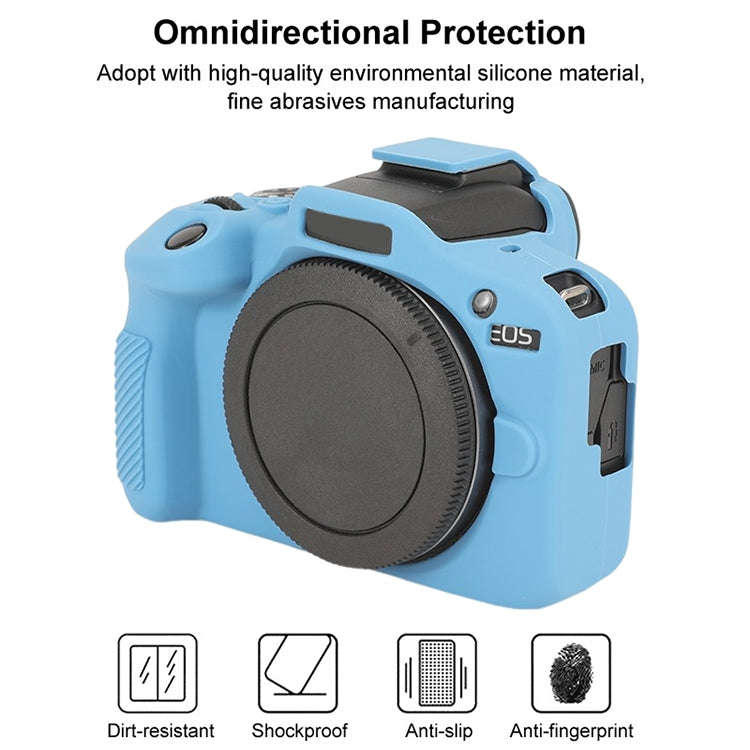 For Canon EOS R100 Glossy Soft Silicone Protective Case(Blue)