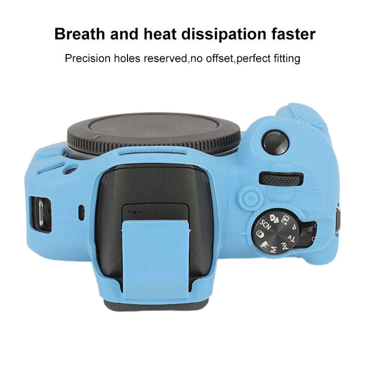 For Canon EOS R100 Glossy Soft Silicone Protective Case(Blue)