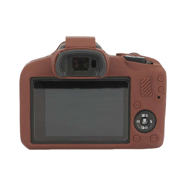For Canon EOS R100 Glossy Soft Silicone Protective Case(Coffee)