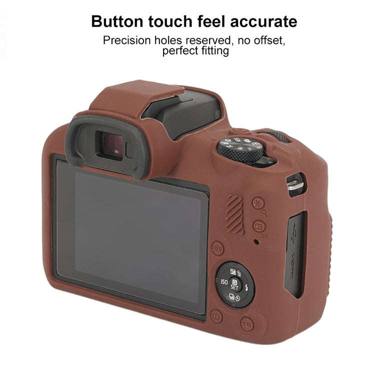 For Canon EOS R100 Glossy Soft Silicone Protective Case(Coffee)