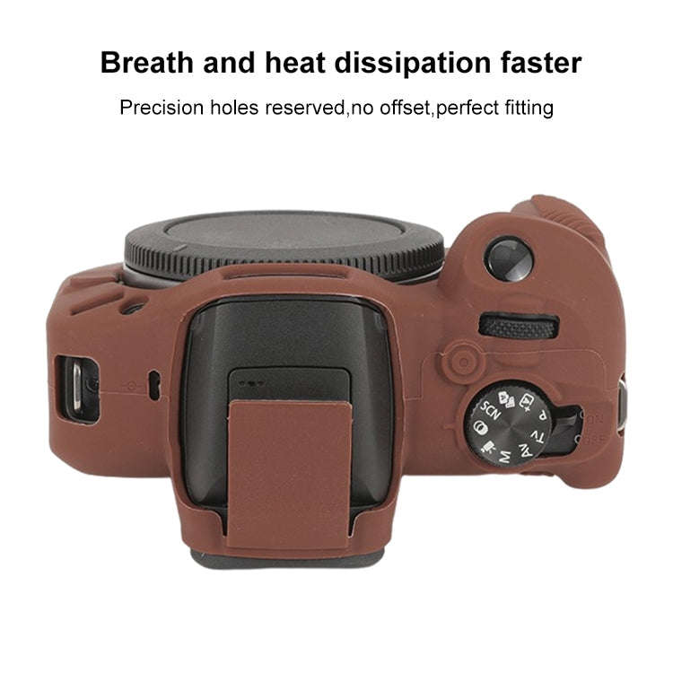 For Canon EOS R100 Glossy Soft Silicone Protective Case(Coffee)