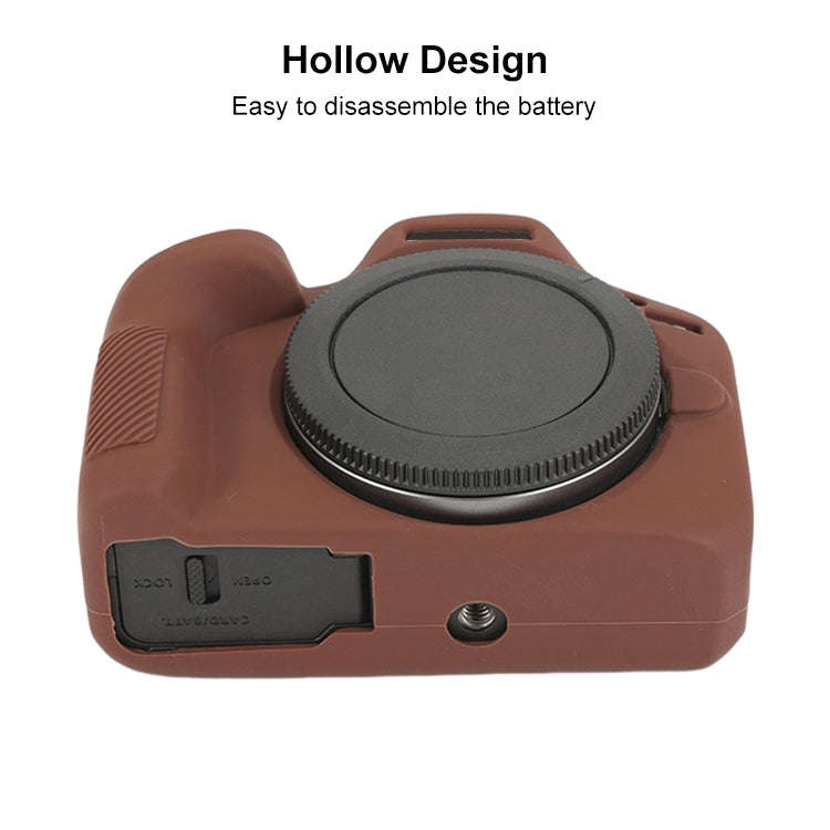For Canon EOS R100 Glossy Soft Silicone Protective Case(Coffee)