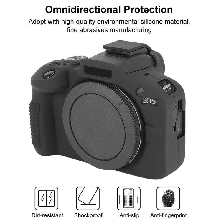 For Canon EOS R100 Glossy Soft Silicone Protective Case(Black)
