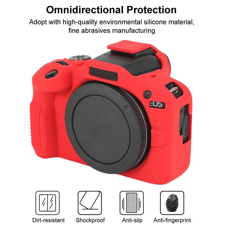 For Canon EOS R100 Glossy Soft Silicone Protective Case(Red)