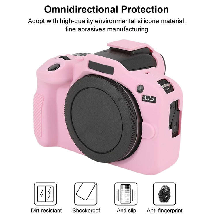 For Canon EOS R100 Glossy Soft Silicone Protective Case(Pink)