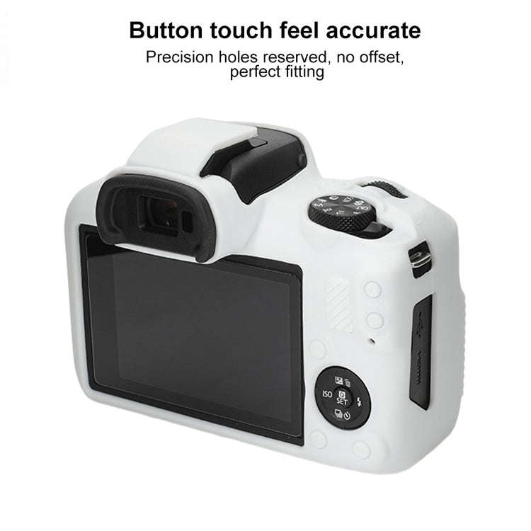 For Canon EOS R100 Glossy Soft Silicone Protective Case(White)