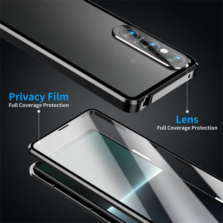For Sony Xperia 1 VI HD Magnetic Metal Tempered Glass Phone Case(Black)