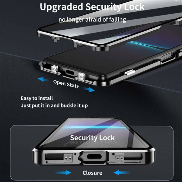 For Sony Xperia 1 VI HD Magnetic Metal Tempered Glass Phone Case(Black)