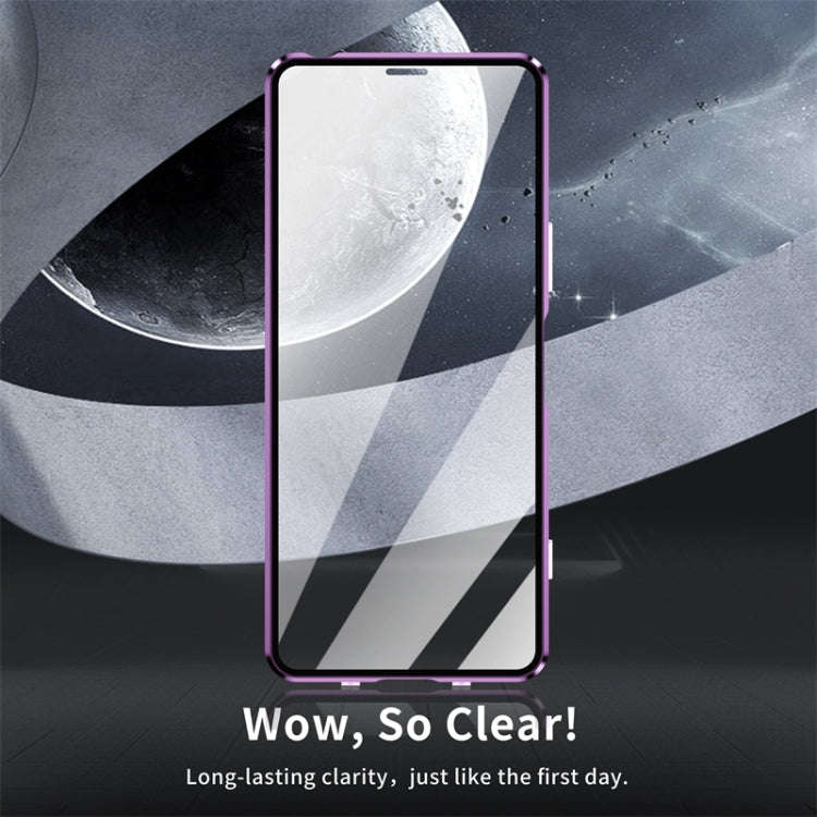 For Sony Xperia 1 VI HD Magnetic Metal Tempered Glass Phone Case(Purple)