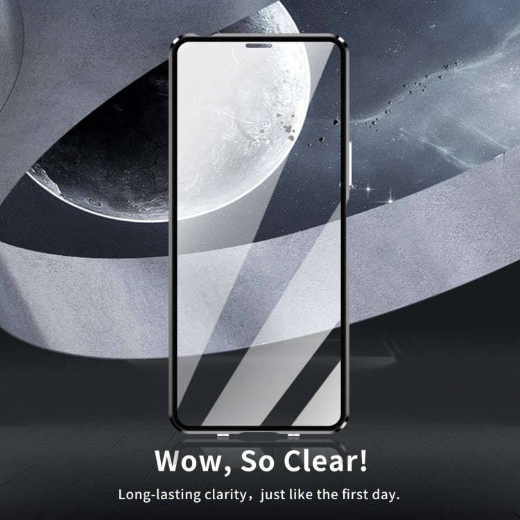 For Sony Xperia 10 VI HD Magnetic Metal Tempered Glass Phone Case(Black)