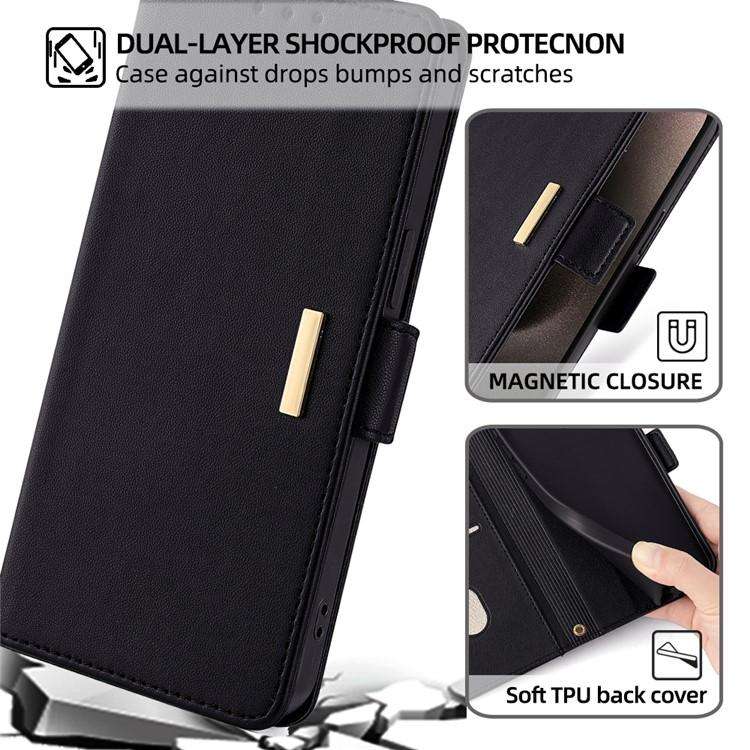 For Honor X8c 4G Global Crossbody Chain Leather Phone Case(Black)