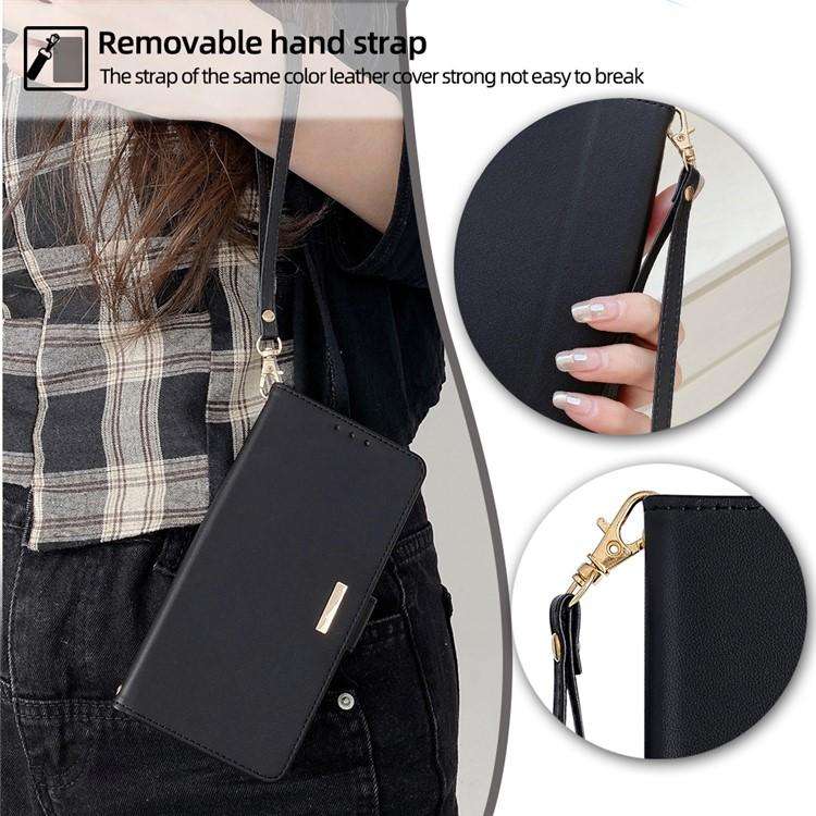 For Honor X8c 4G Global Crossbody Chain Leather Phone Case(Black)