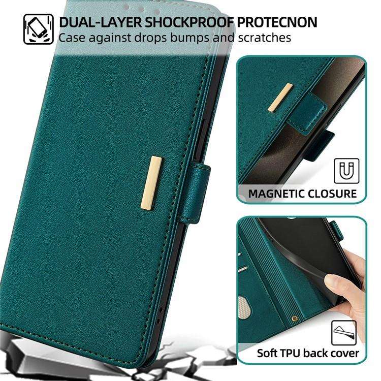 For Honor X8c 4G Global Crossbody Chain Leather Phone Case(Green)