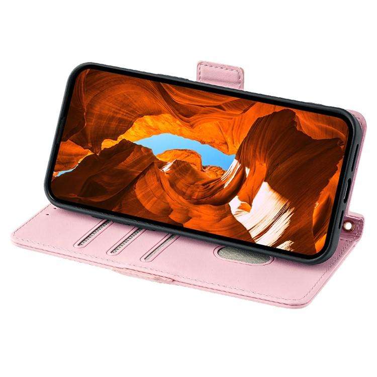 For Honor X8c 4G Global Crossbody Chain Leather Phone Case(Pink)