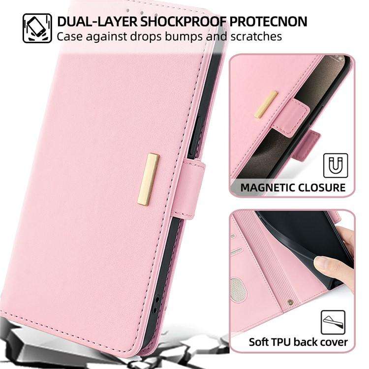 For Honor X8c 4G Global Crossbody Chain Leather Phone Case(Pink)