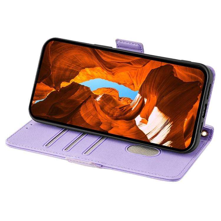 For Honor X8c 4G Global Crossbody Chain Leather Phone Case(Purple)