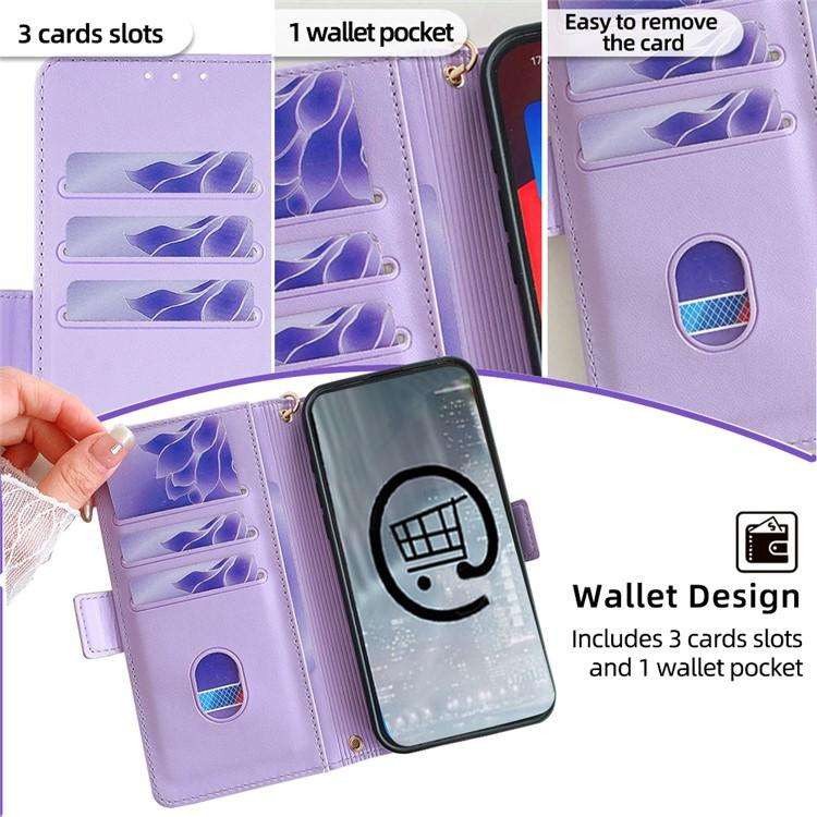 For Honor X8c 4G Global Crossbody Chain Leather Phone Case(Purple)