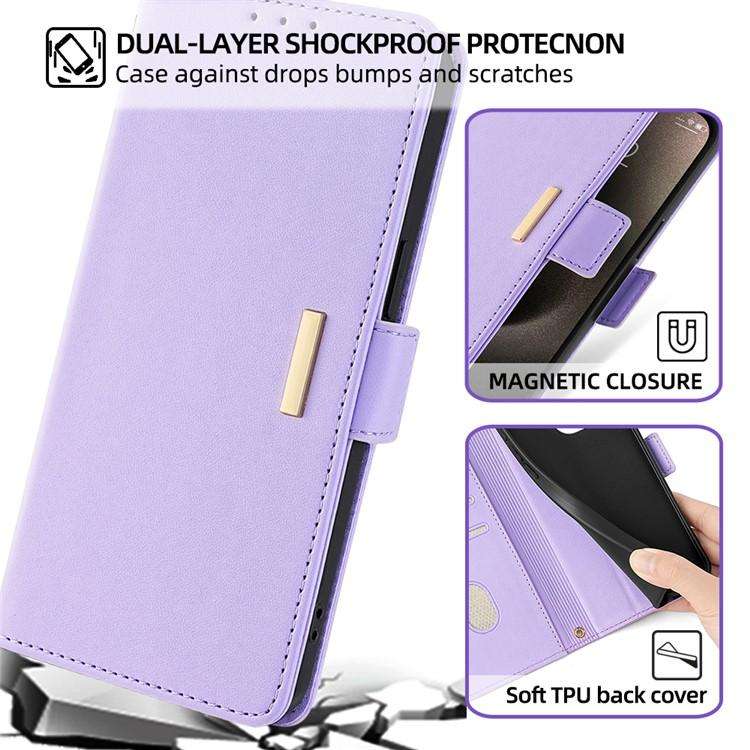 For Honor X8c 4G Global Crossbody Chain Leather Phone Case(Purple)