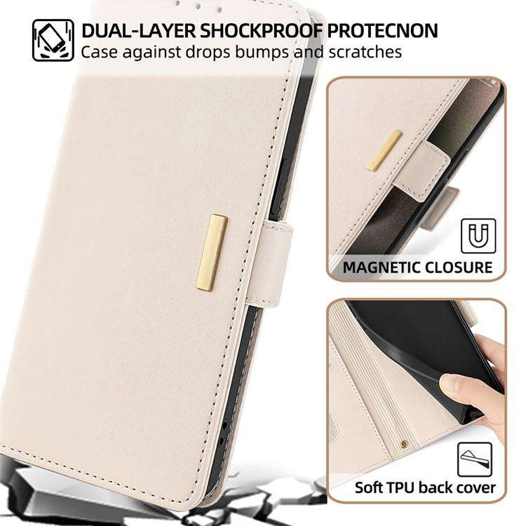For Honor X8c 4G Global Crossbody Chain Leather Phone Case(White)