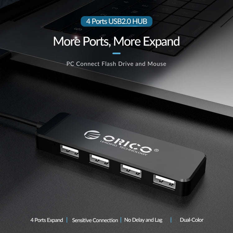 ORICO FL01-BK 4 Ports USB 2.0 HUB Expand Converter(Black)