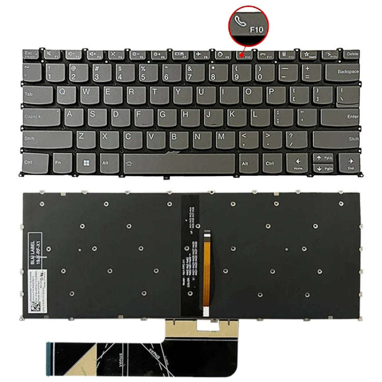 For Lenovo IdeaPad 5 / Yoga Slim 7 Pro US Version Laptop Backlight Keyboard, F10 Key with Phone I...