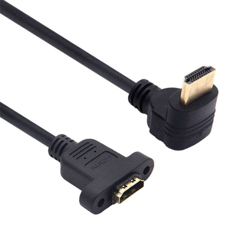 Positive Elbow HDTV Male to Female Extension Cable with Ear Screw Holes, Length: 0.5m