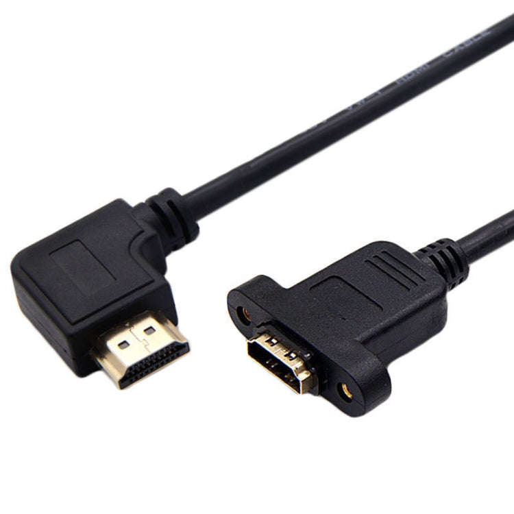 Right Elbow HDTV Male to Female Extension Cable with Ear Screw Holes, Length: 0.5m