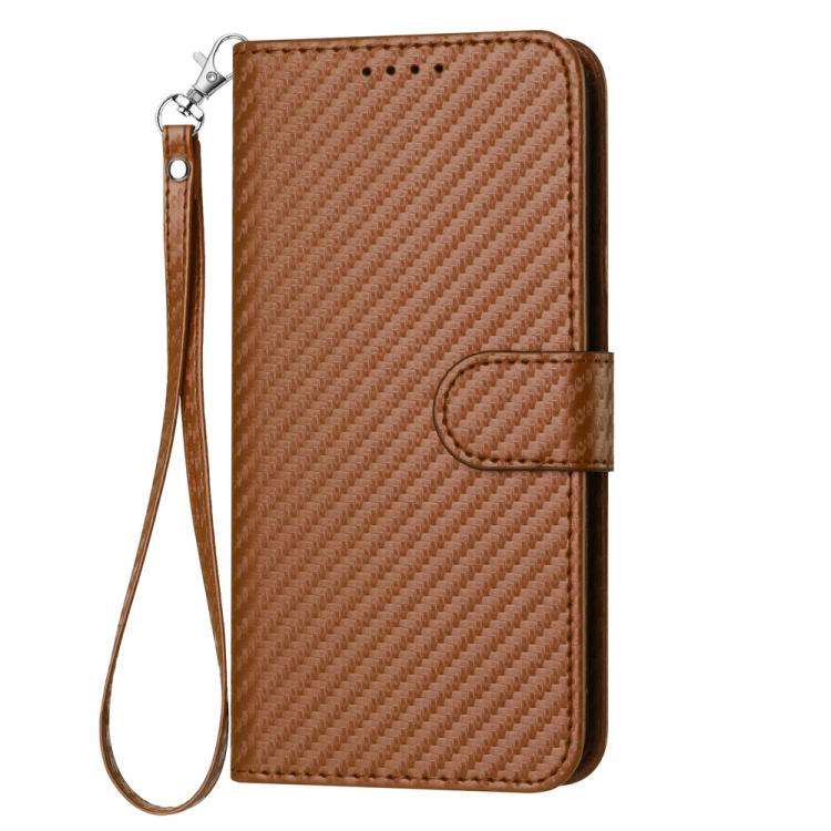 For Infinix Note 50 4G / Note 50 Pro 4G YX0070 Carbon Fiber Buckle Leather Phone Case with Lanyar...