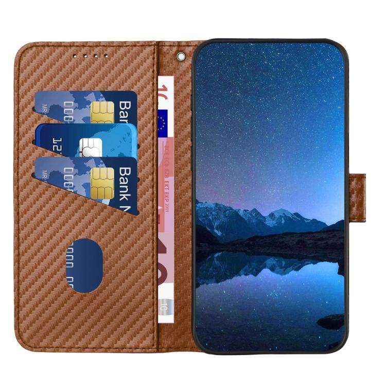 For Infinix Note 50 4G / Note 50 Pro 4G YX0070 Carbon Fiber Buckle Leather Phone Case with Lanyar...