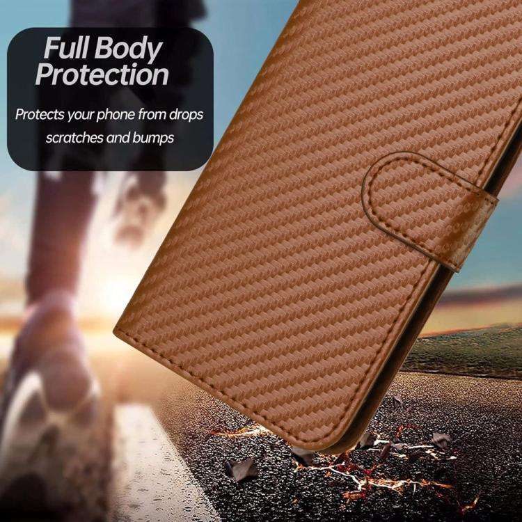 For Infinix Note 50 4G / Note 50 Pro 4G YX0070 Carbon Fiber Buckle Leather Phone Case with Lanyar...