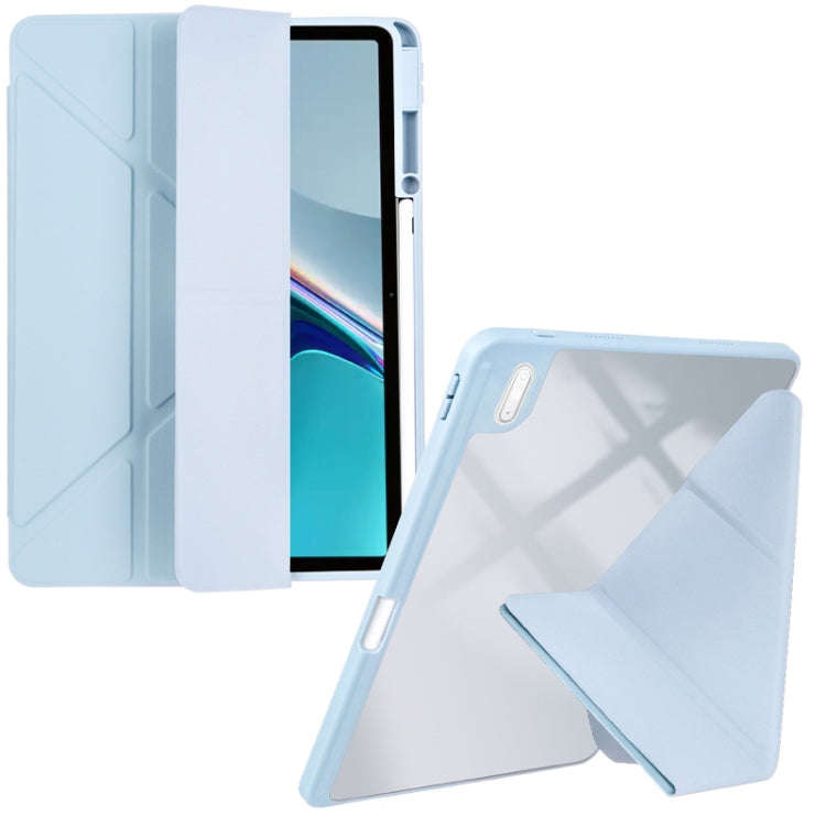 For Huawei MatePad 11 2021 / 2023 Clear Acrylic Deformation Leather Tablet Case(Ice Blue)