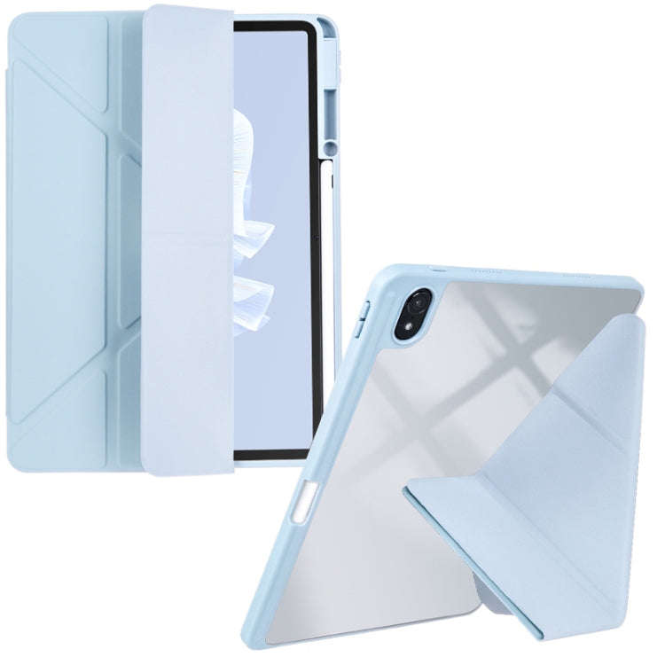 For Huawei MatePad Air 11.5 2023 Clear Acrylic Deformation Leather Tablet Case(Ice Blue)