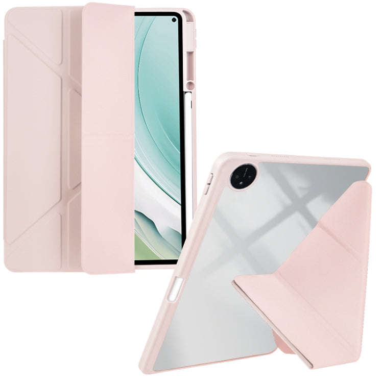 For Huawei MatePad Pro 11 2022 / 2024 Clear Acrylic Deformation Leather Tablet Case(Pink)