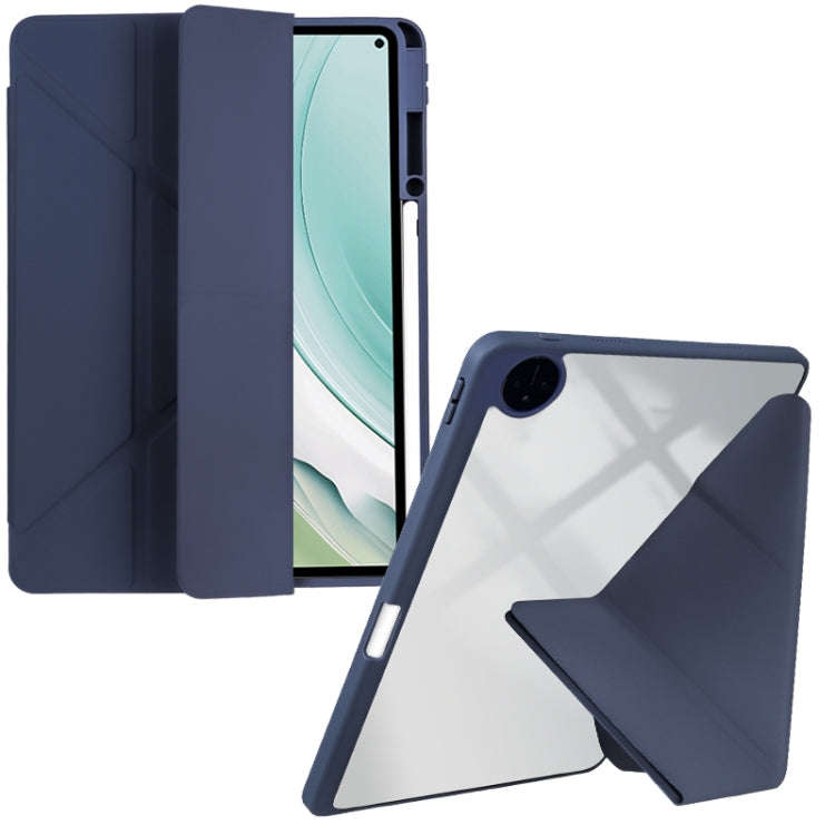 For Huawei MatePad Pro 11 2022 / 2024 Clear Acrylic Deformation Leather Tablet Case(Dark Blue)