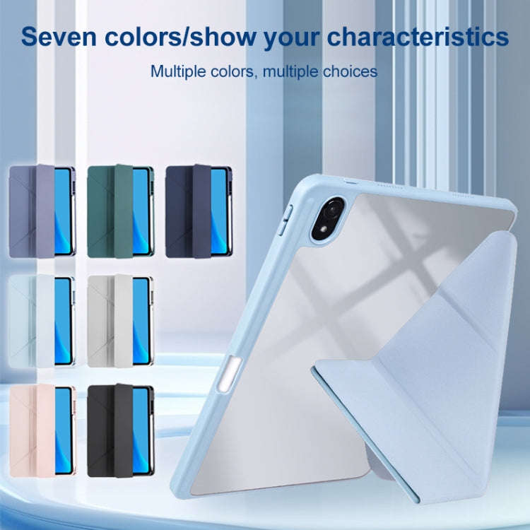 For Huawei MatePad 10.4 Clear Acrylic Deformation Leather Tablet Case(Grey)