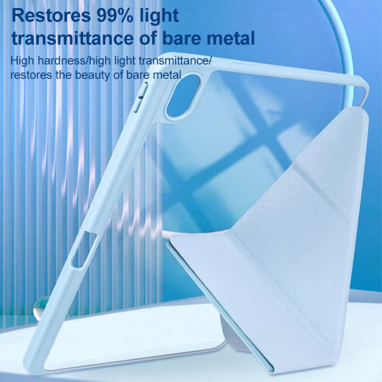For Huawei MatePad Pro 11 2022 / 2024 Clear Acrylic Deformation Leather Tablet Case(Ice Blue)