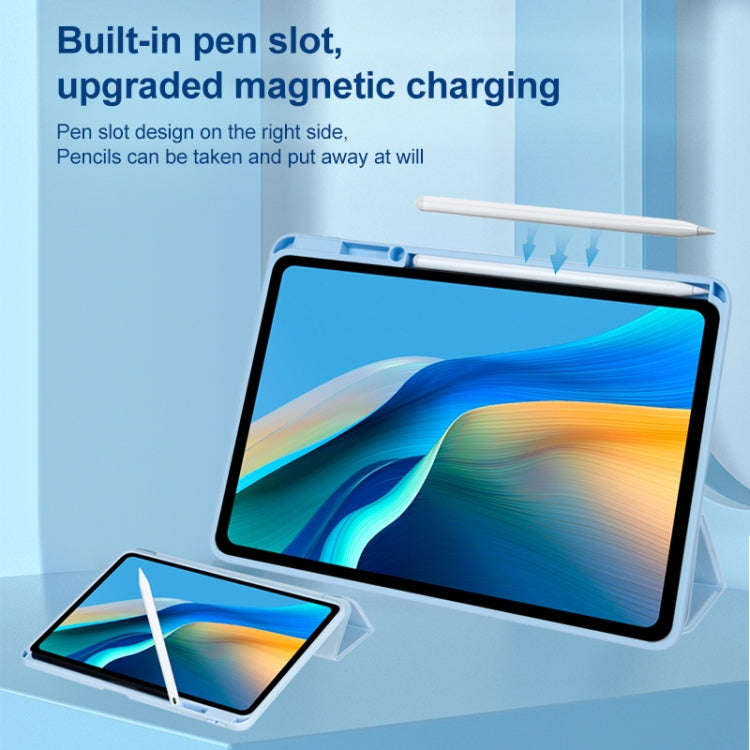 For Huawei MatePad 10.4 Clear Acrylic Deformation Leather Tablet Case(Grey)