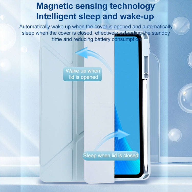 For Huawei MatePad Pro 11 2022 / 2024 Clear Acrylic Deformation Leather Tablet Case(Ice Blue)