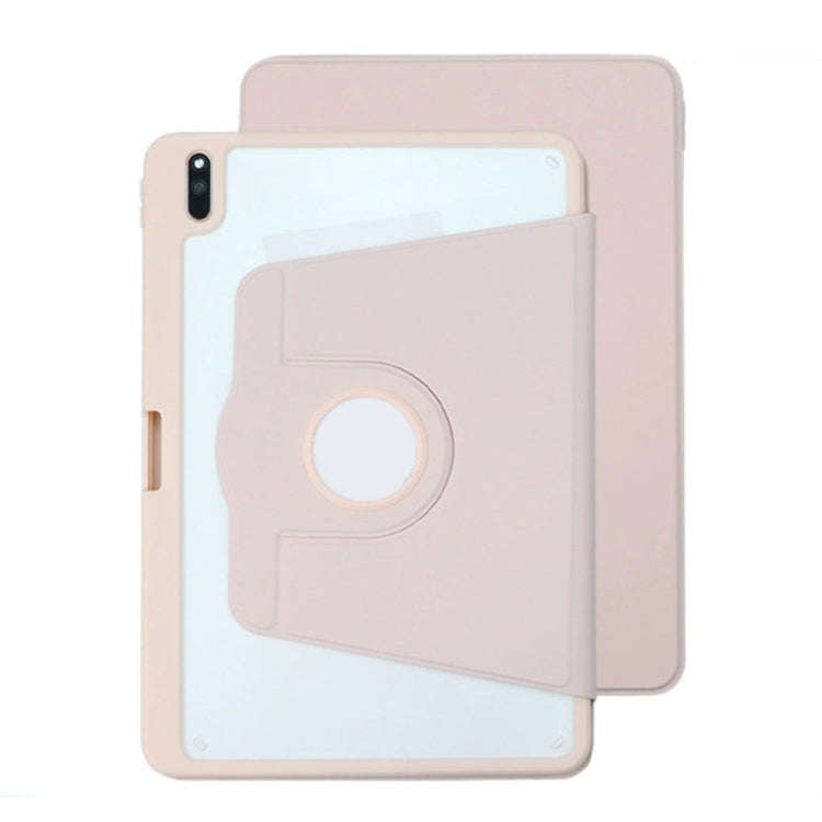 For Huawei MatePad 11 2021 / 2023 Acrylic 360 Degree Rotation Holder Tablet Leather Case(Pink)