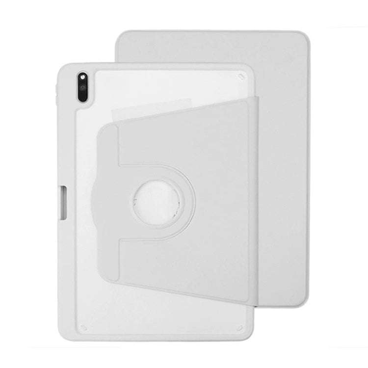 For Huawei MatePad 10.8 Acrylic 360 Degree Rotation Holder Tablet Leather Case(Grey)