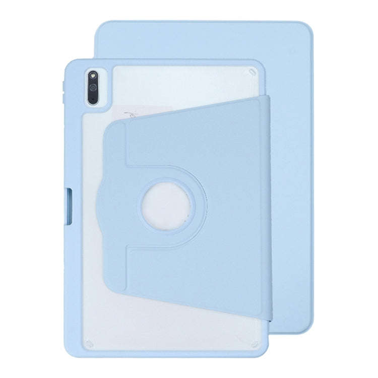 For Huawei MatePad 10.4 Acrylic 360 Degree Rotation Holder Tablet Leather Case(Ice Blue)