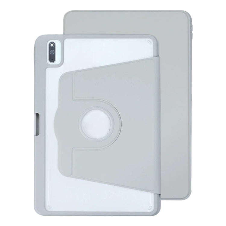 For Huawei MatePad 10.4 Acrylic 360 Degree Rotation Holder Tablet Leather Case(Grey)