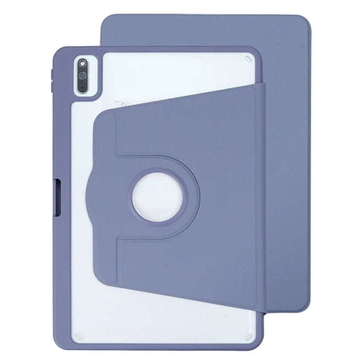 For Huawei MatePad 10.4 Acrylic 360 Degree Rotation Holder Tablet Leather Case(Lavender Purple)