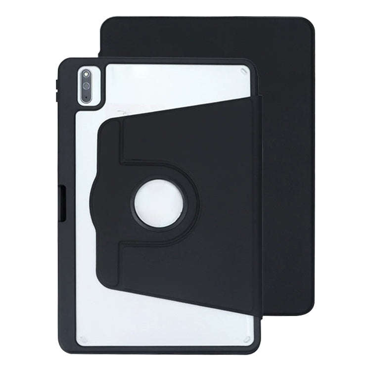 For Huawei MatePad 10.4 Acrylic 360 Degree Rotation Holder Tablet Leather Case(Black)