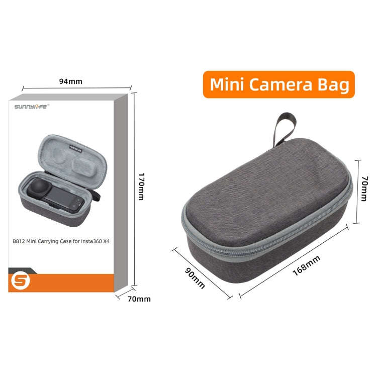 For Insta360 X4 / X5 Sunnylife Carrying Case Handbag, Model:X4-B812 Mini Camera Bag