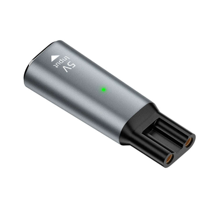 Shaver / Clipper Charging Adapter for Philips, Interface:Type-C to 5V Oval(Grey)