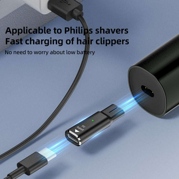 Shaver / Clipper Charging Adapter for Philips, Interface:Type-C to 15V Oval(Grey)