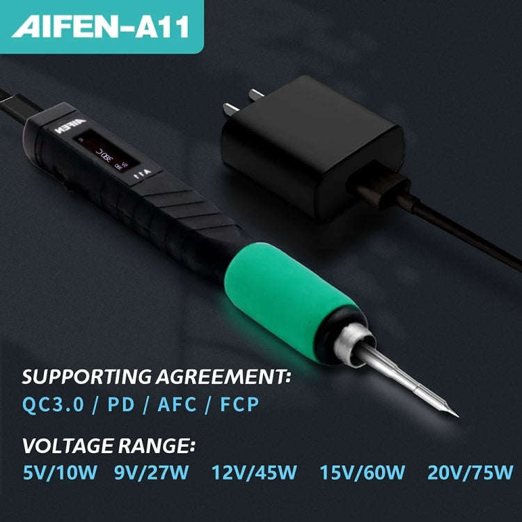 Aifen A11 Portable USB Charging Soldering Station with C210 Handle, EU Plug